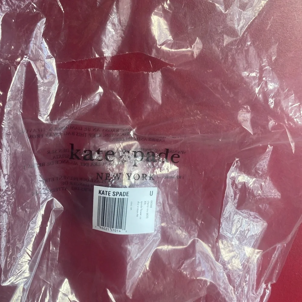 Special Flowers & Heart Kate Spade Coated Canvas Red Leather Trim Mini-Tote NWT - Picture 11 of 12